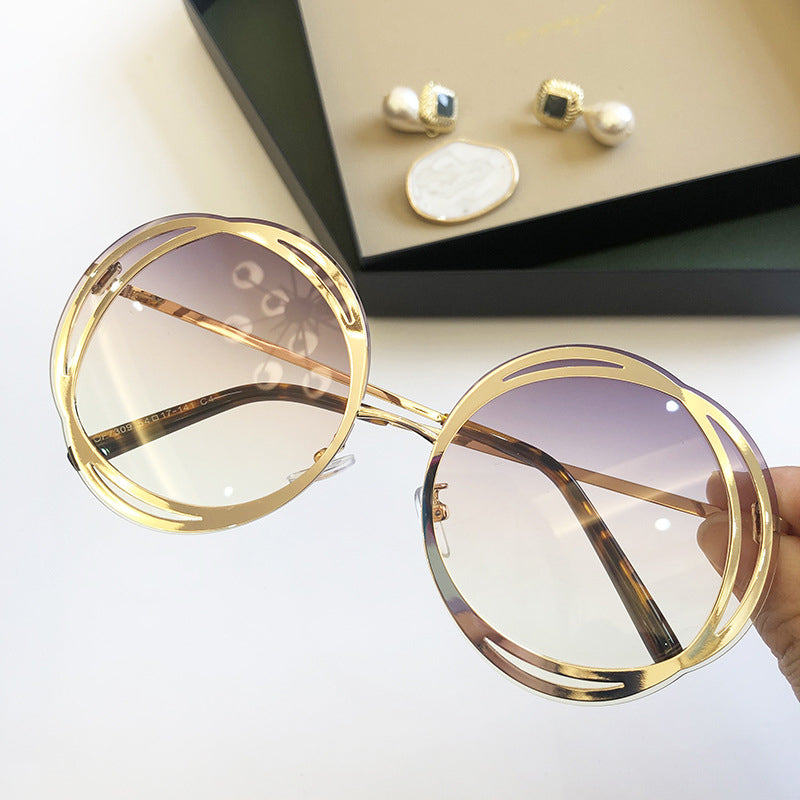 Luxe Divine Collection ~ Retro Flower Round Sunglasses