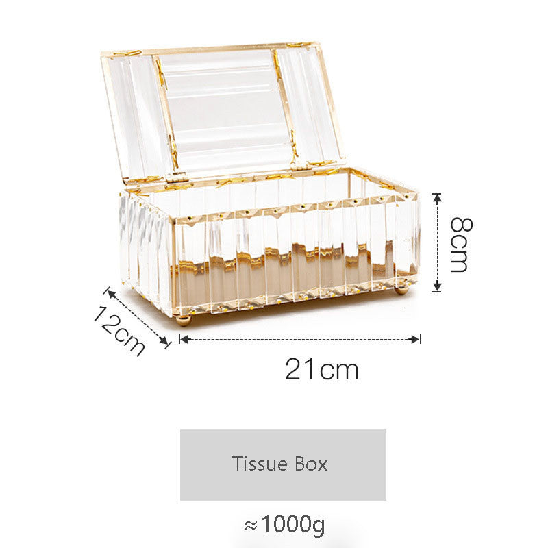 Luxe Divine Collection ~ Nordic Light Luxury Crystal Glass Tissue Box