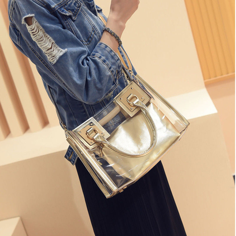 Luxe Divine Collection ~ Women's Transparent Handbags Beach Bags Clear Jelly crystal Purse Crossbody Bags