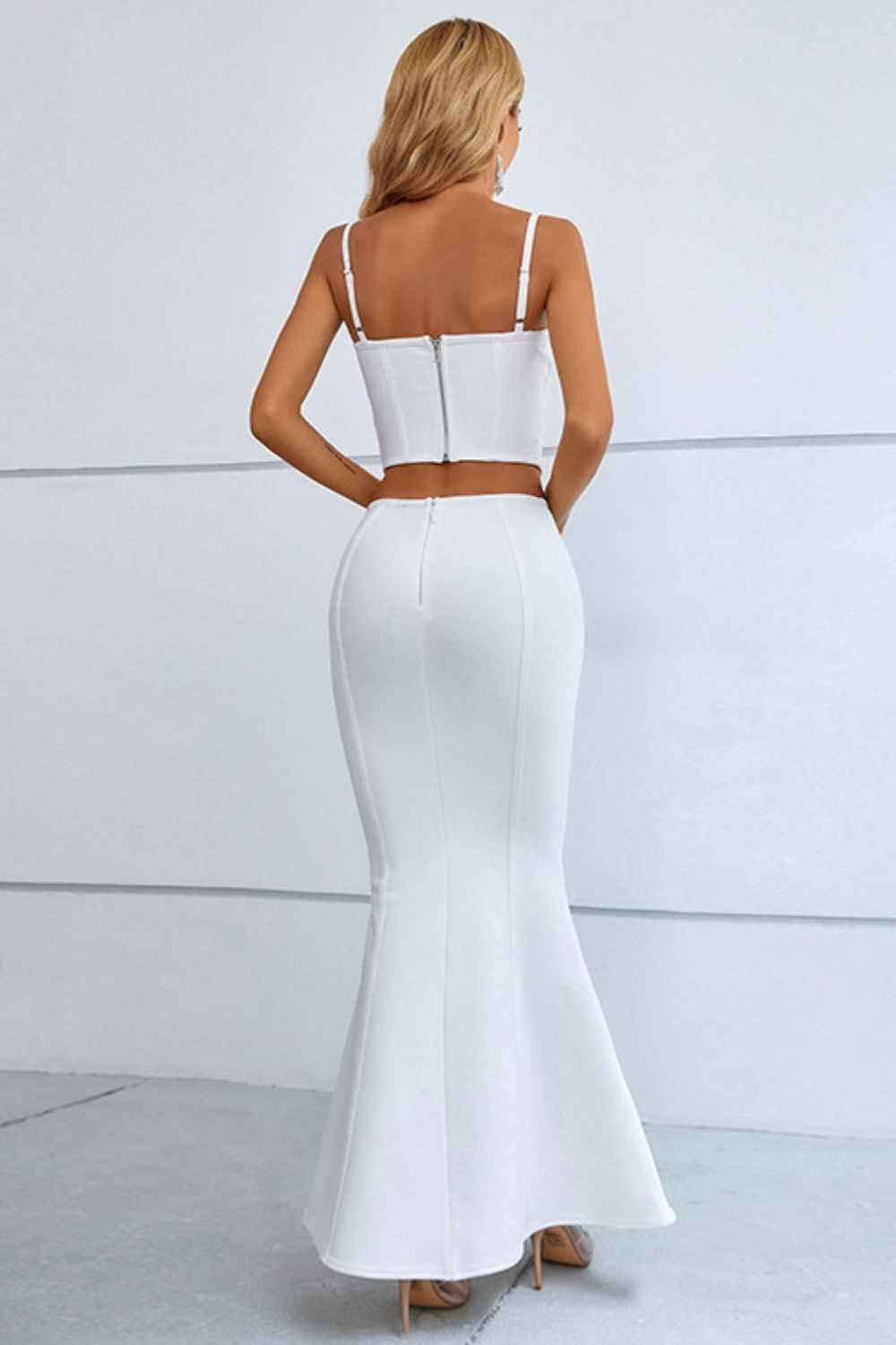 Luxe Divine Collection ~ Cutout Seam Detail Cami and Fishtail Skirt Set