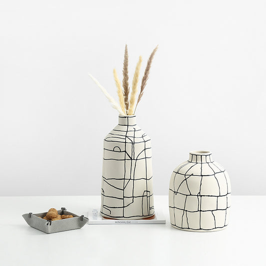 Luxe Divine Collection ~ Italian Minimalist Hand-painted Ceramic Vase