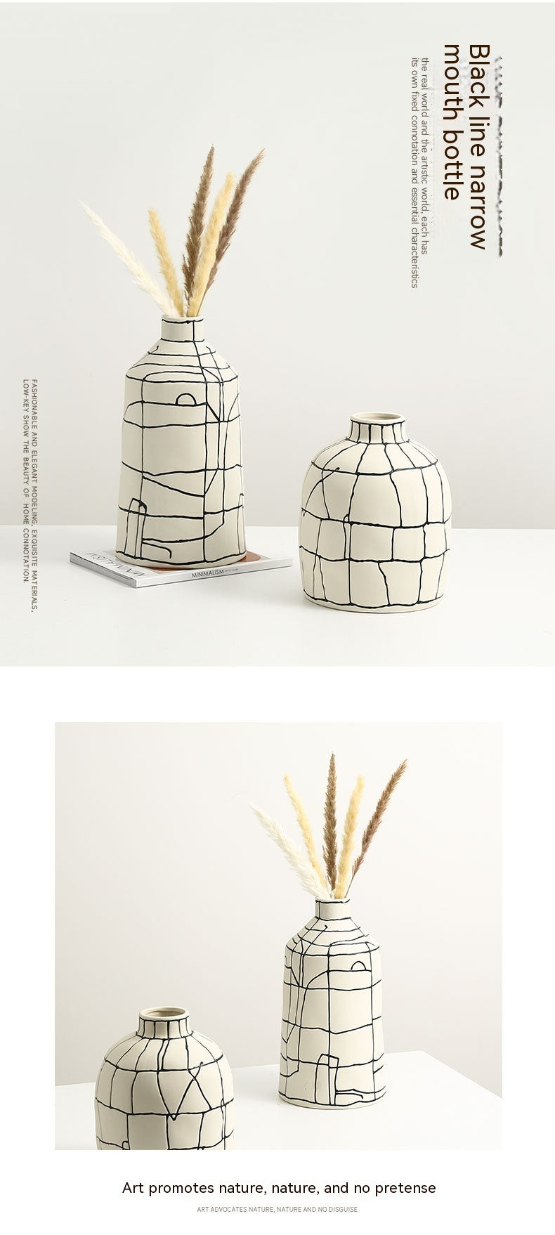 Luxe Divine Collection ~ Italian Minimalist Hand-painted Ceramic Vase