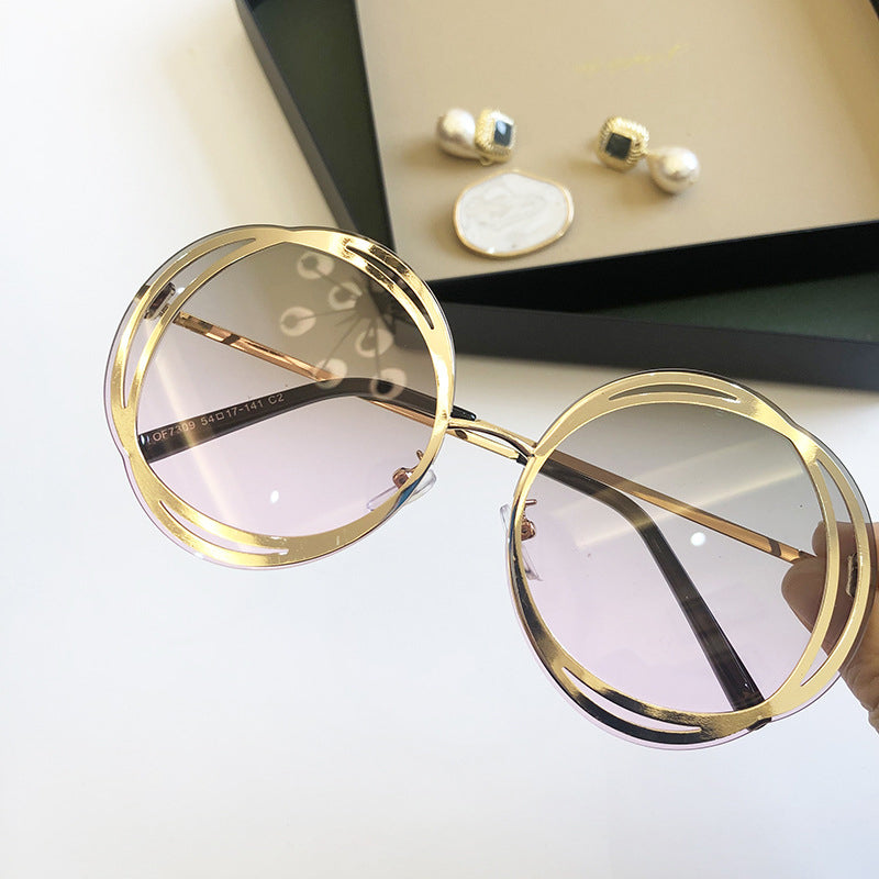 Luxe Divine Collection ~ Retro Flower Round Sunglasses