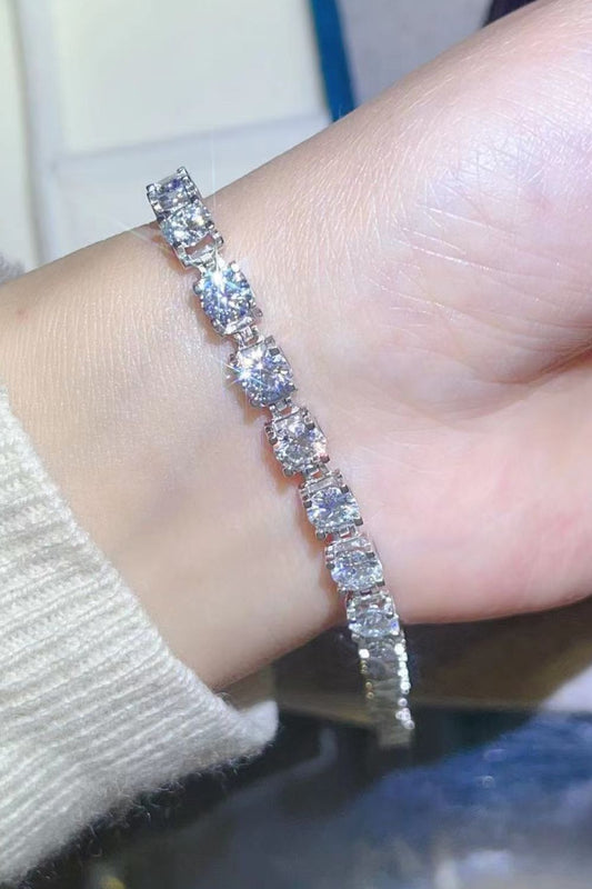 Luxe Divine Collection ~ 10 Carat Moissanite Platinum-Plated Bracelet-Tr