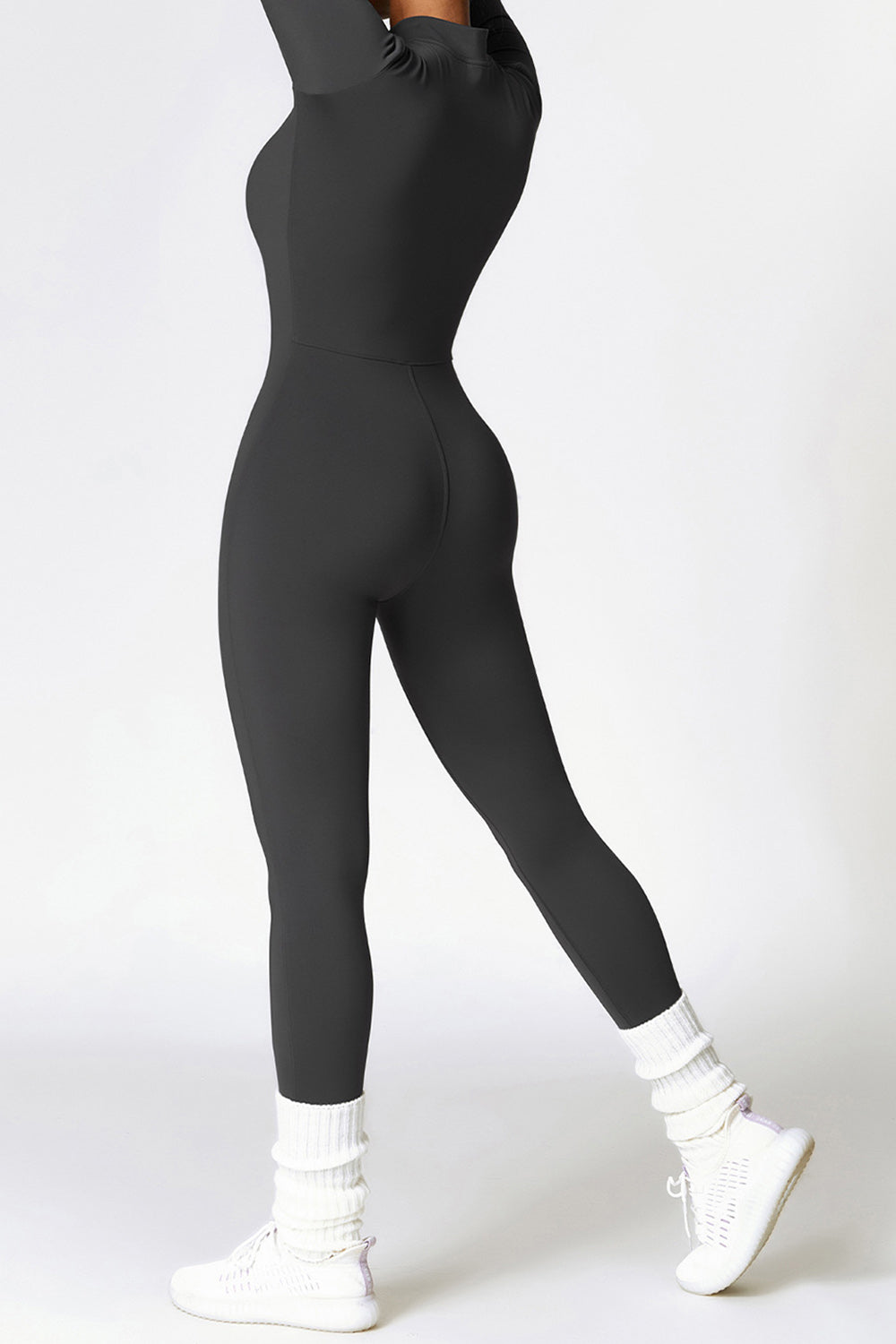 Luxe Divine Collection ~ Zip Up Long Sleeve Slim Active Jumpsuit