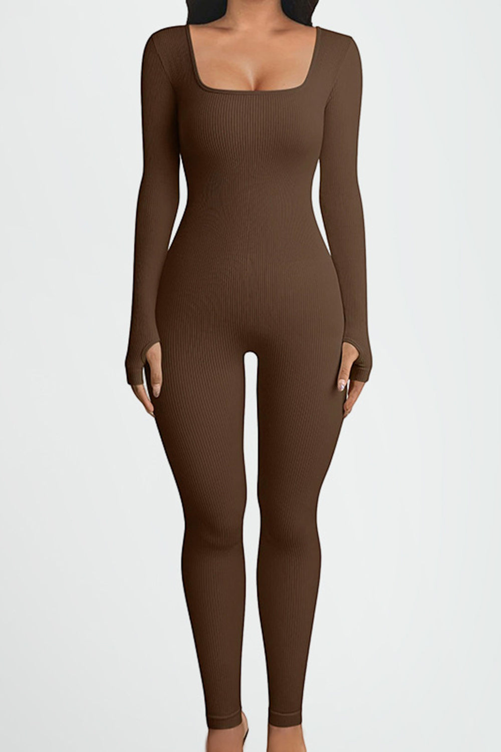 Luxe Divine Collection ~ Square Neck Long Sleeve Active Jumpsuit