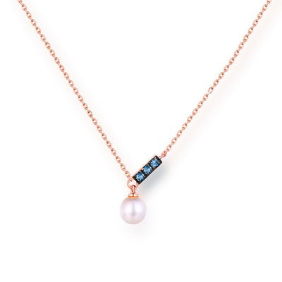 Luxe Divine Collection ~ 14K Rose Gold Pearl Necklace Pendant