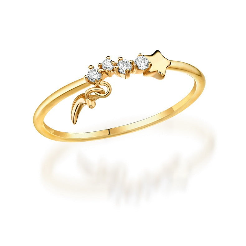 Luxe Divine Collection ~ 14K gold luxurious hand decoration, star moon ring,