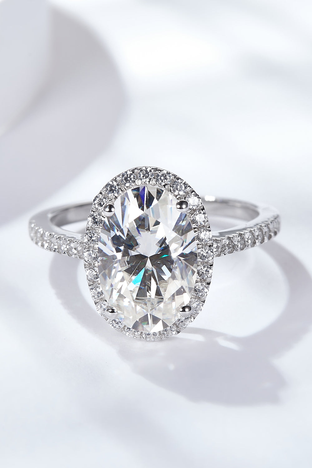 Luxe Divine Collection ~ 4.5 Carat Moissanite Halo Ring