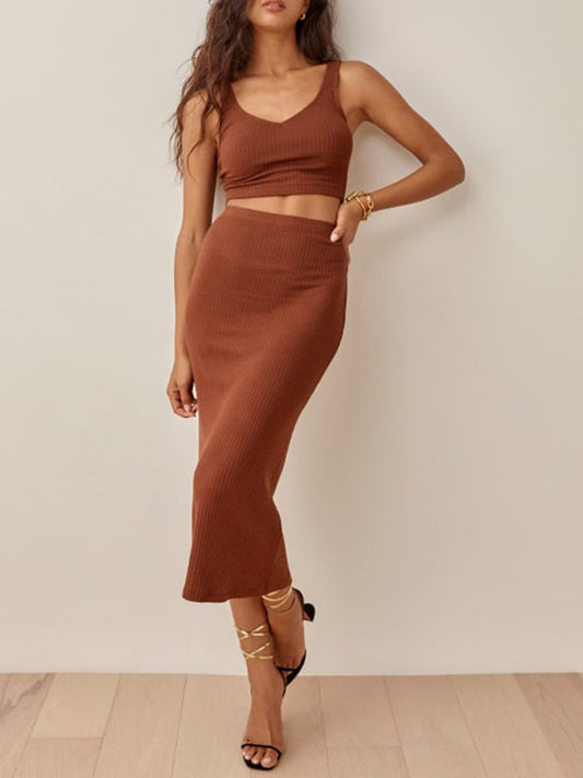 Luxe Divine Collection ~ Wide Strap Top and High Waist Skirt Set