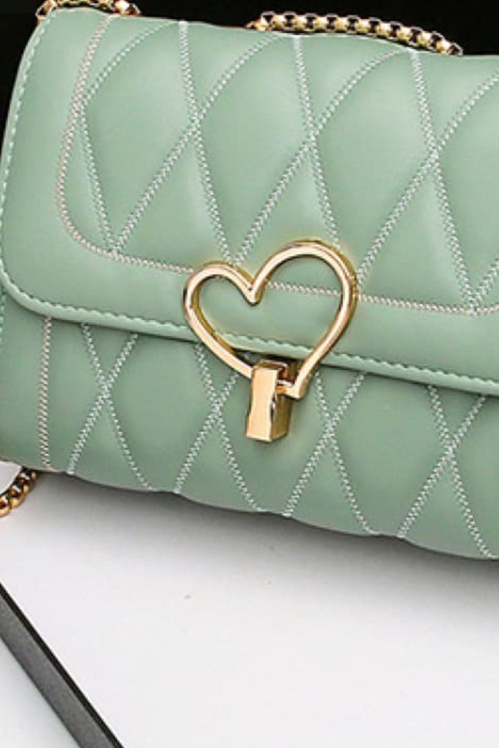 Luxe Divine Collection ~ Heart Buckle Leather Crossbody Bag-Tr