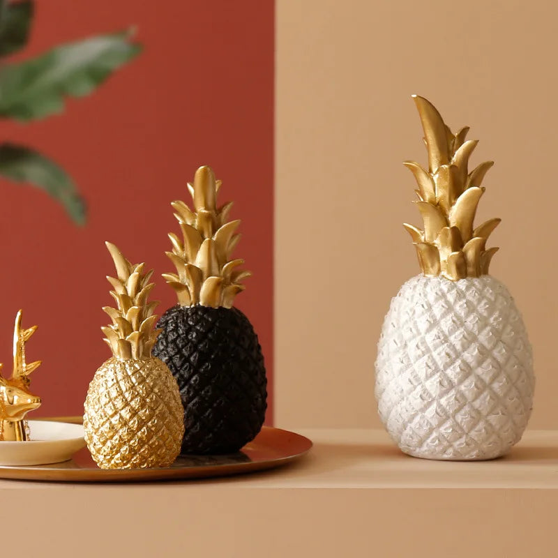 Luxe Divine Collection ~ Nordic Style Resin Gold Pineapple Home Decor