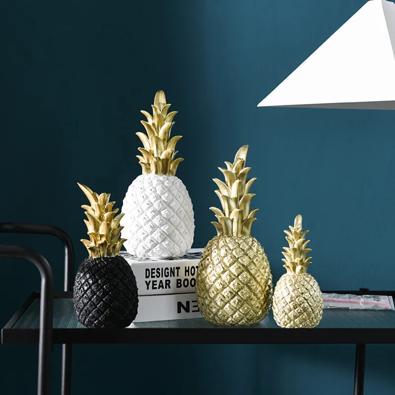 Luxe Divine Collection ~ Nordic Style Resin Gold Pineapple Home Decor