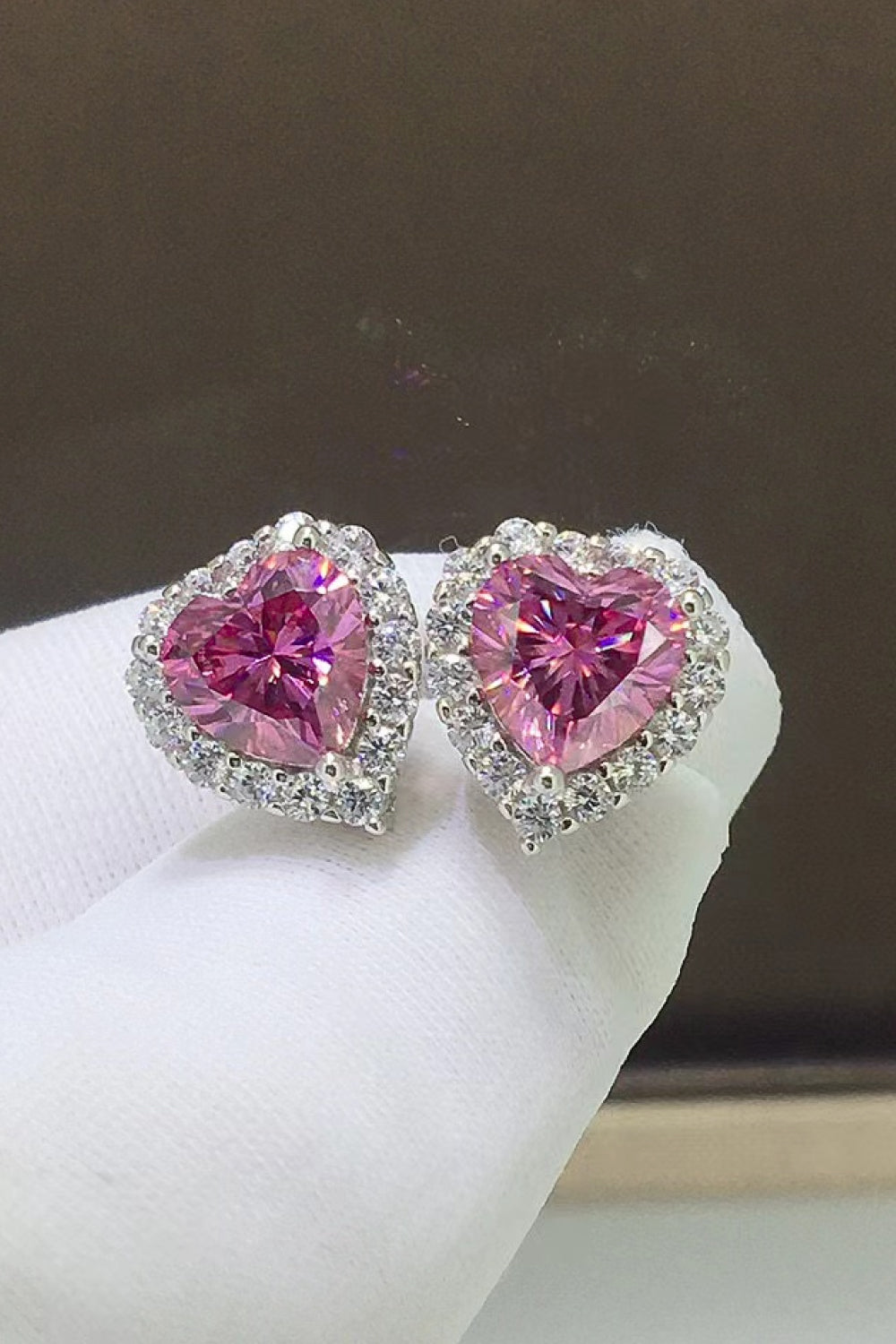 Luxe Divine Collection ~ 2 Carat Moissanite Heart-Shaped Earrings