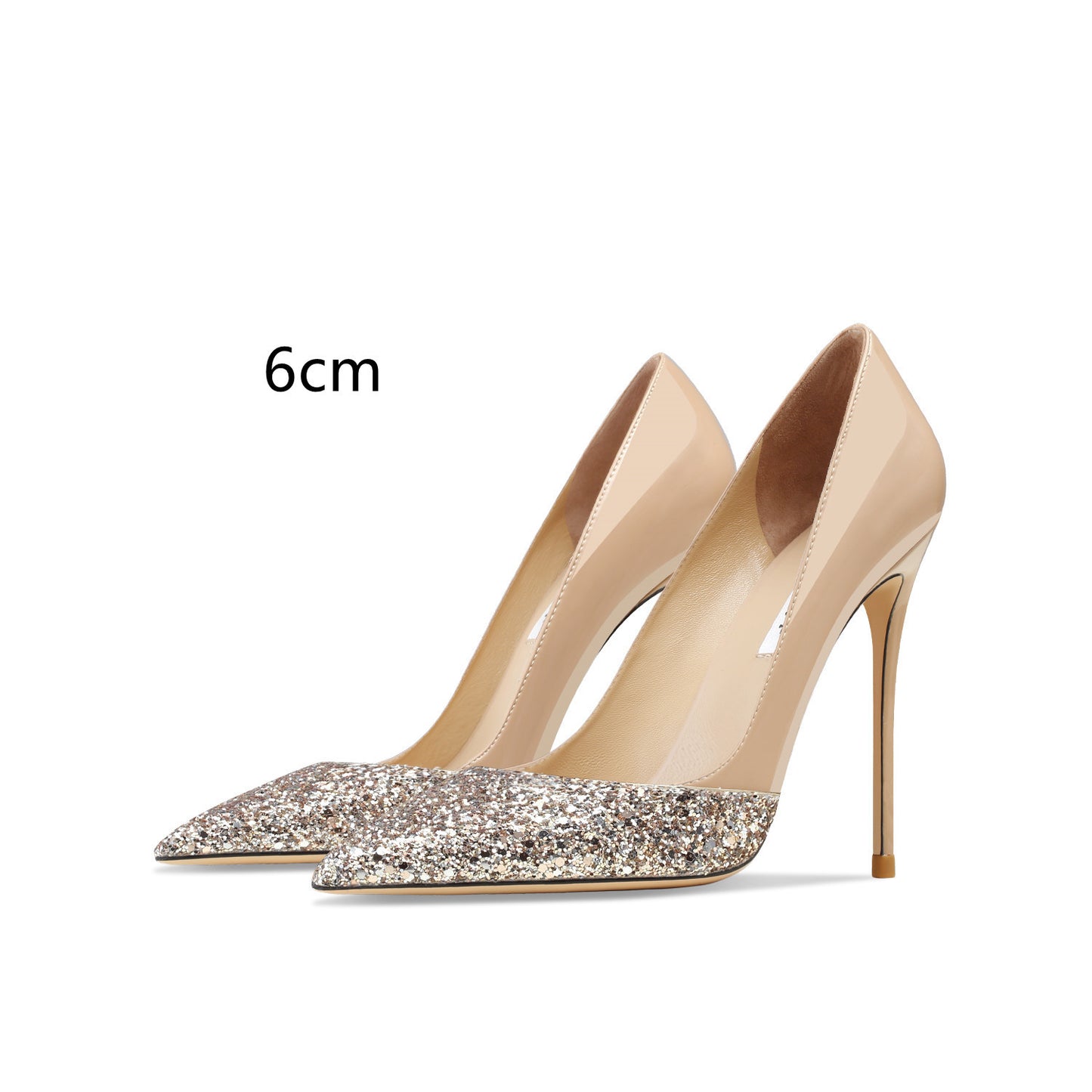 Luxe Divine Collection ~ Elegant Patent Leather Gold Sequins High Heels