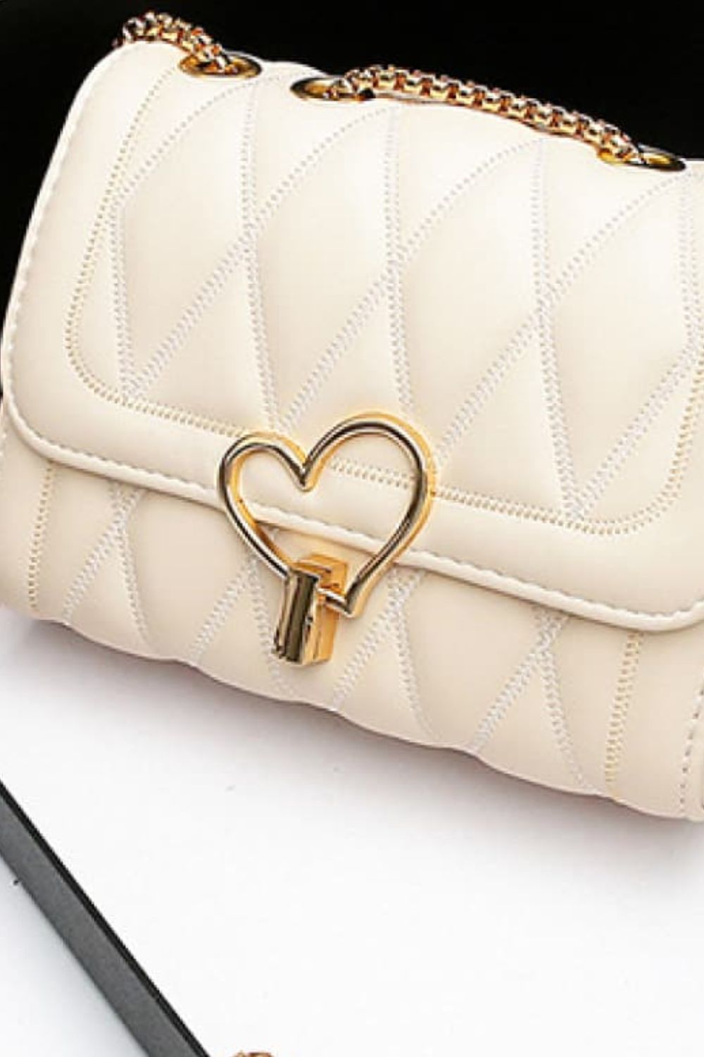 Luxe Divine Collection ~ Heart Buckle Leather Crossbody Bag-Tr