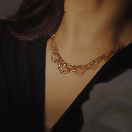 Luxe Divine Collection ~ 18k Gold Lace Necklace