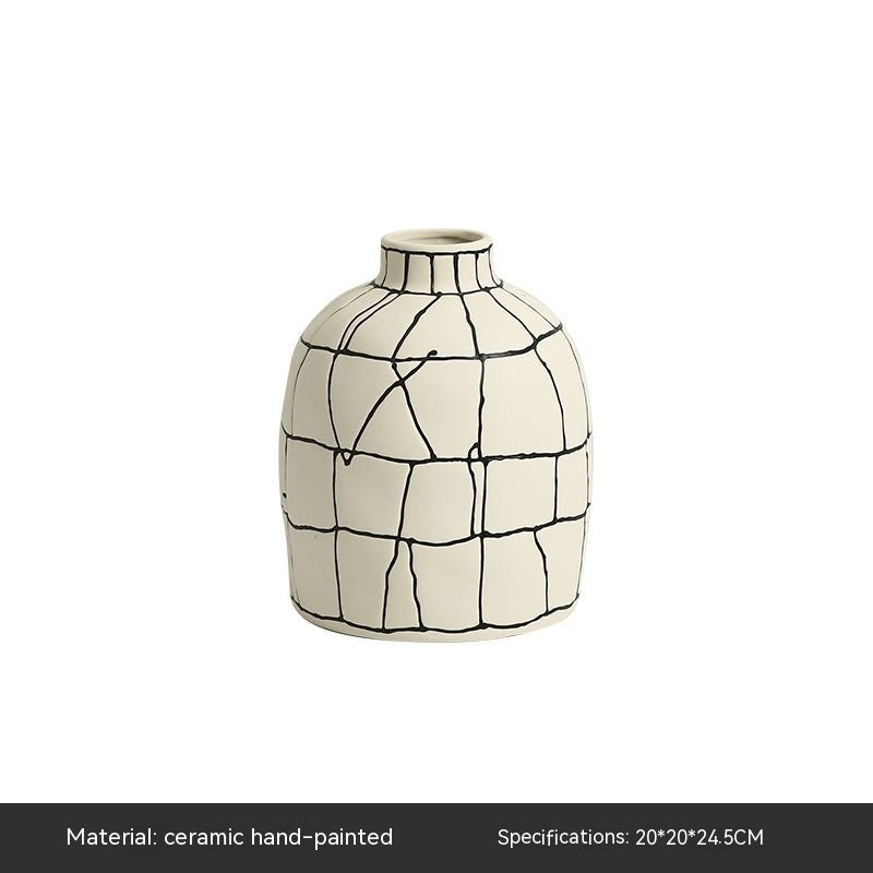 Luxe Divine Collection ~ Italian Minimalist Hand-painted Ceramic Vase