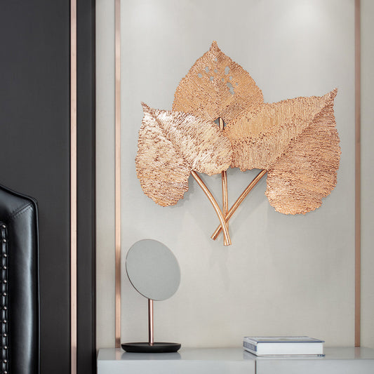 Luxe Divine Collection ~ Three-dimensional Golden Plant Iron Art Wall Hangings Modern Light Luxury Wall Decoration