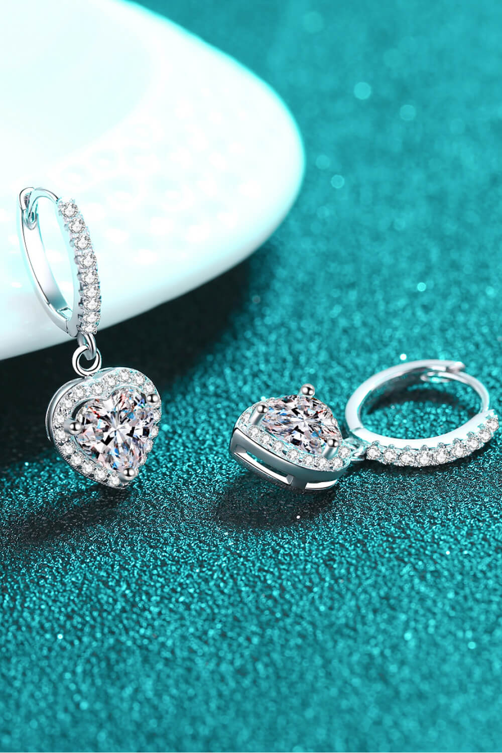 Luxe Divine Collection ~ Moissanite Heart-Shaped Drop Earrings