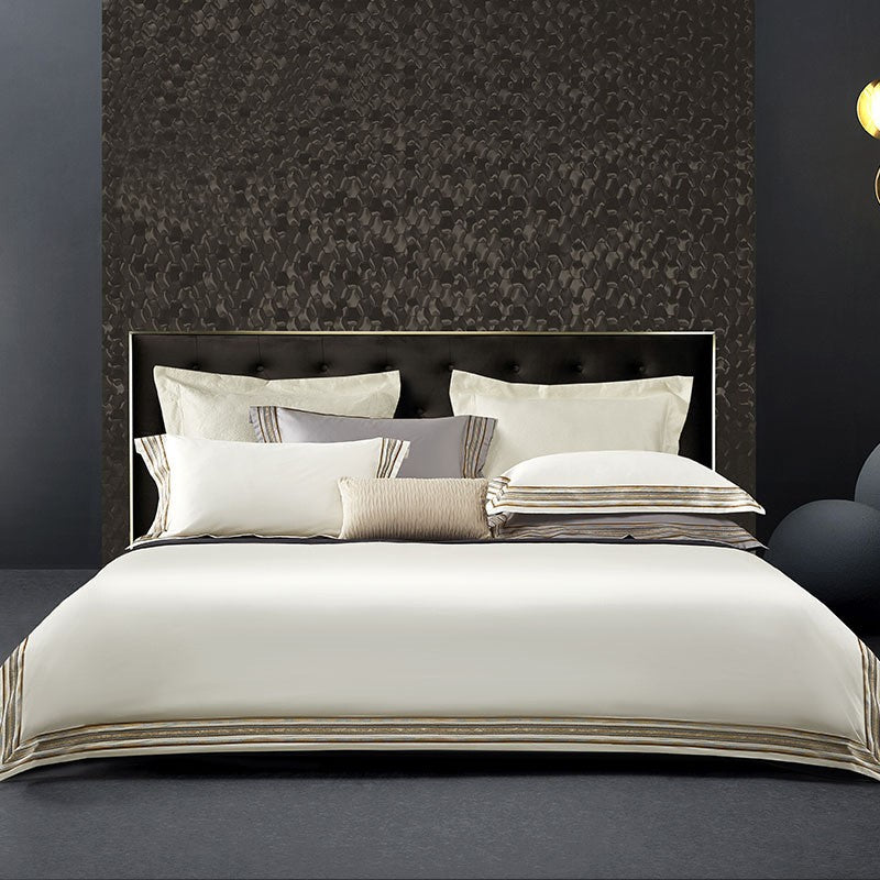 Luxe Divine Collection ~ Luxury Solid 140 Thread Count Four Piece Bedding Set