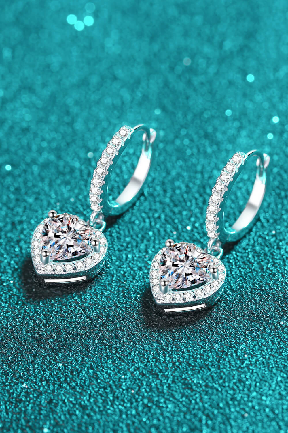 Luxe Divine Collection ~ Moissanite Heart-Shaped Drop Earrings